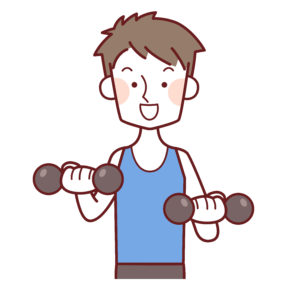 トレーニングをしている男性